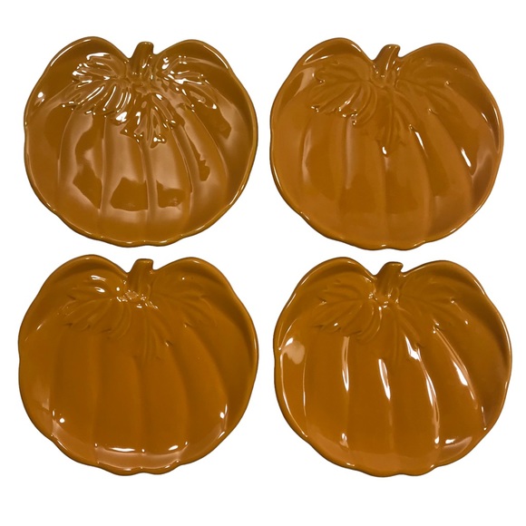 BIA International Cordon Bleu Set Of 4 Pumpkin Appetizer Canapé Snack Plates - Picture 9 of 9